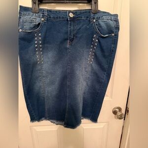 Classic Blue Denim Pencil Skirt